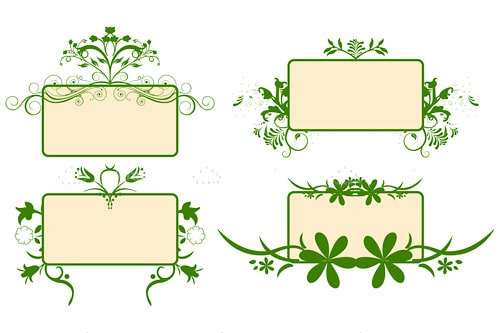 Illustrated 4 Pack of Cards with Floral Designs